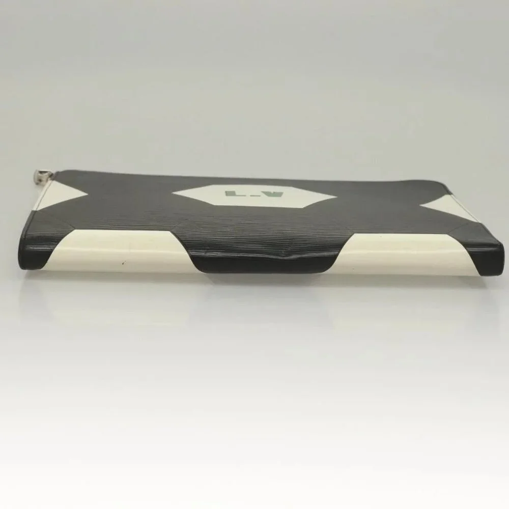 LOUIS VUITTON Epi Pochette Jules GM Clutch Bag Black White M63295 LV Auth 133695 - Picture 7 of 16